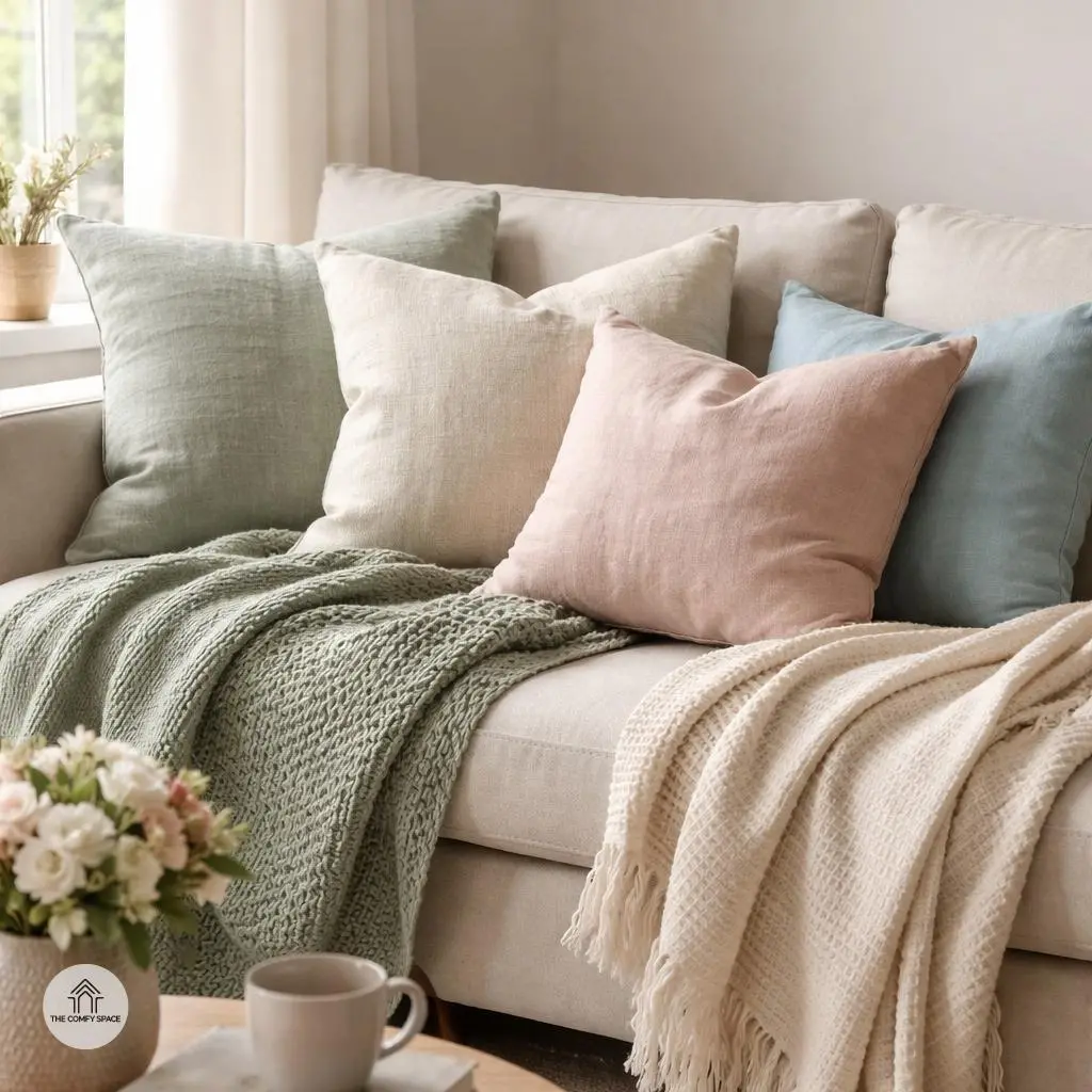 Adding Textured Throws and Pillows