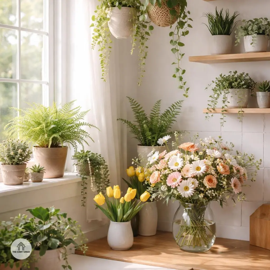 Incorporate Fresh Greenery and Flowers