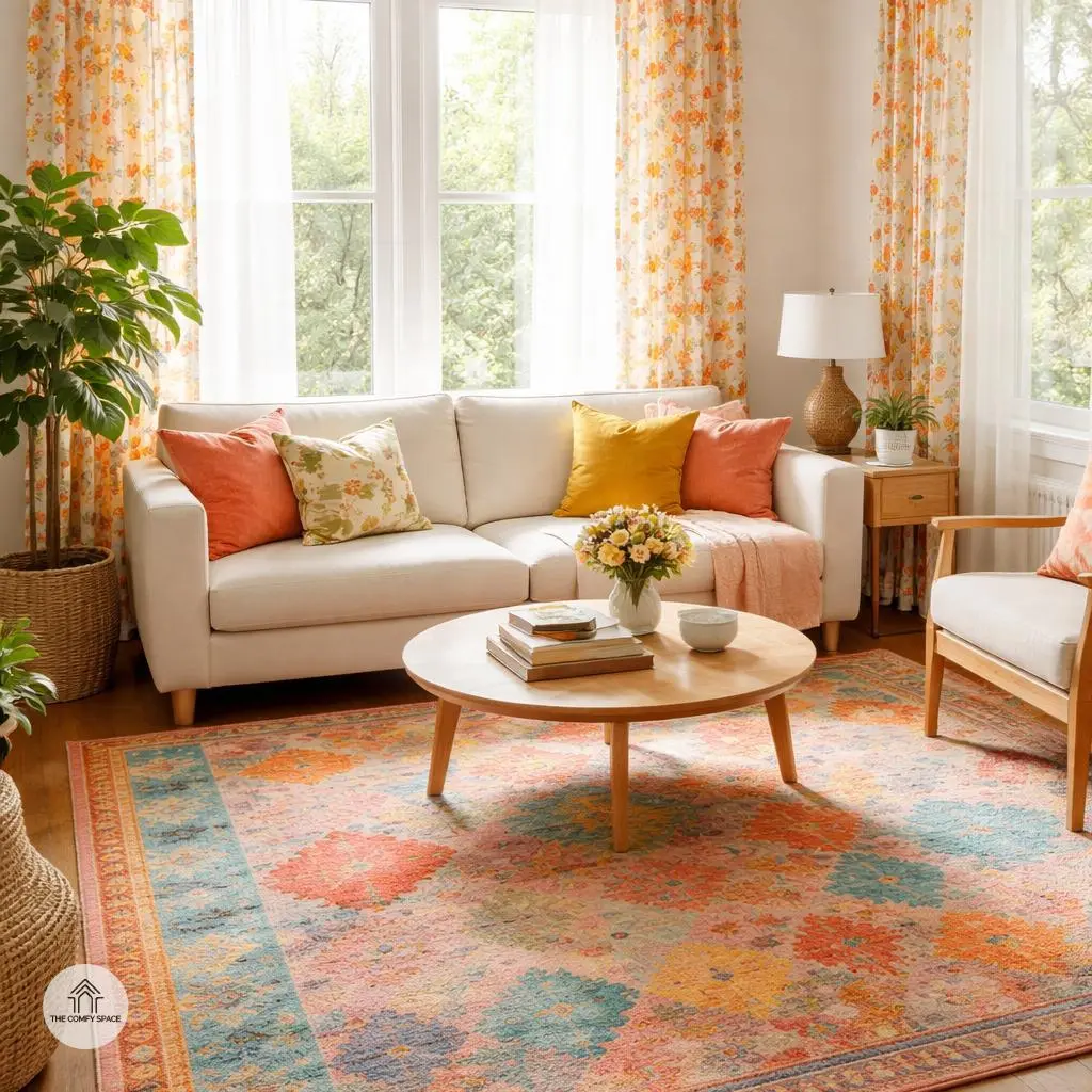 Bright Rugs and Curtains