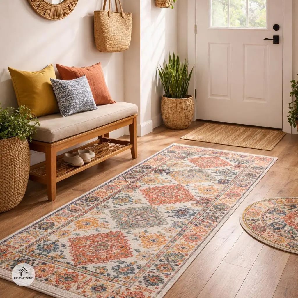 Textile Touches: Rugs, Throws, and Pillows for Entryways