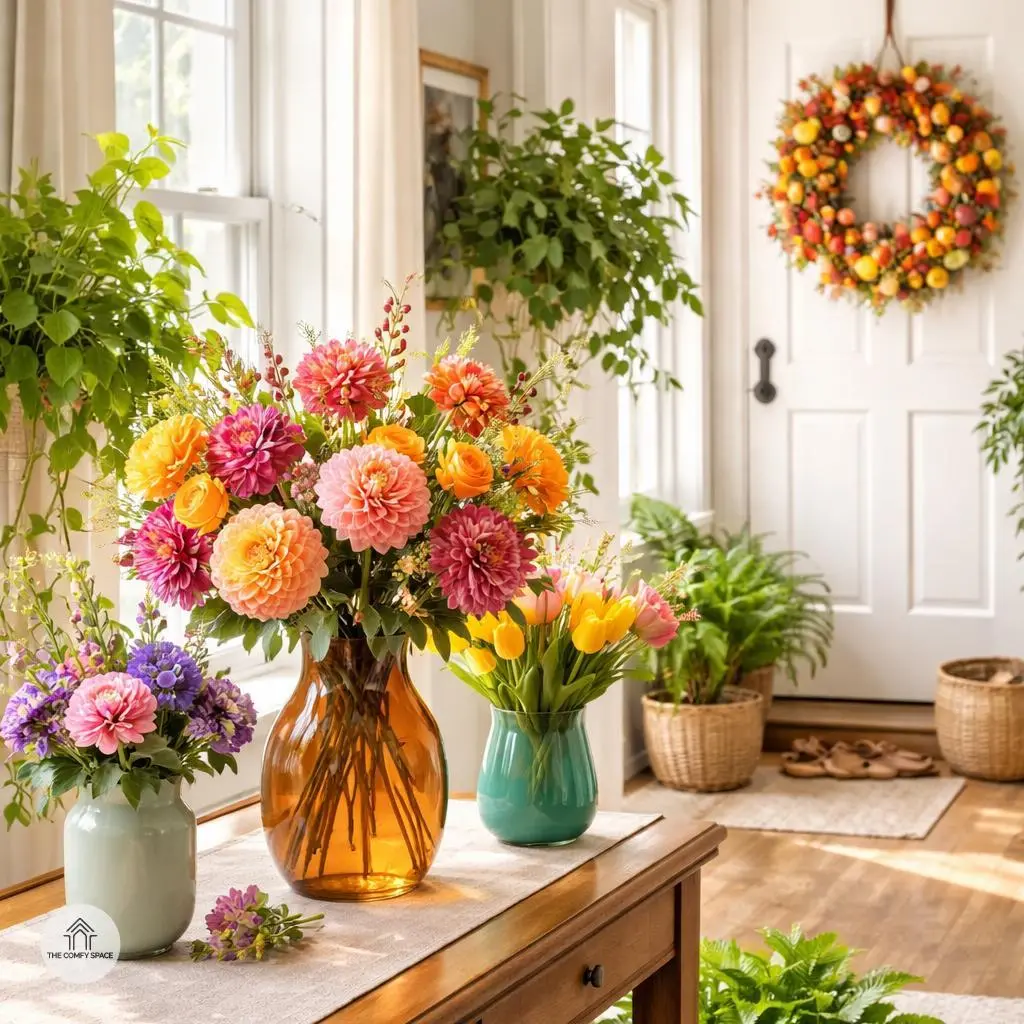 Seasonal Greenery and Floral Arrangements