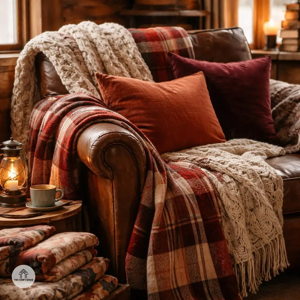 Layering Cozy Rustic Textiles