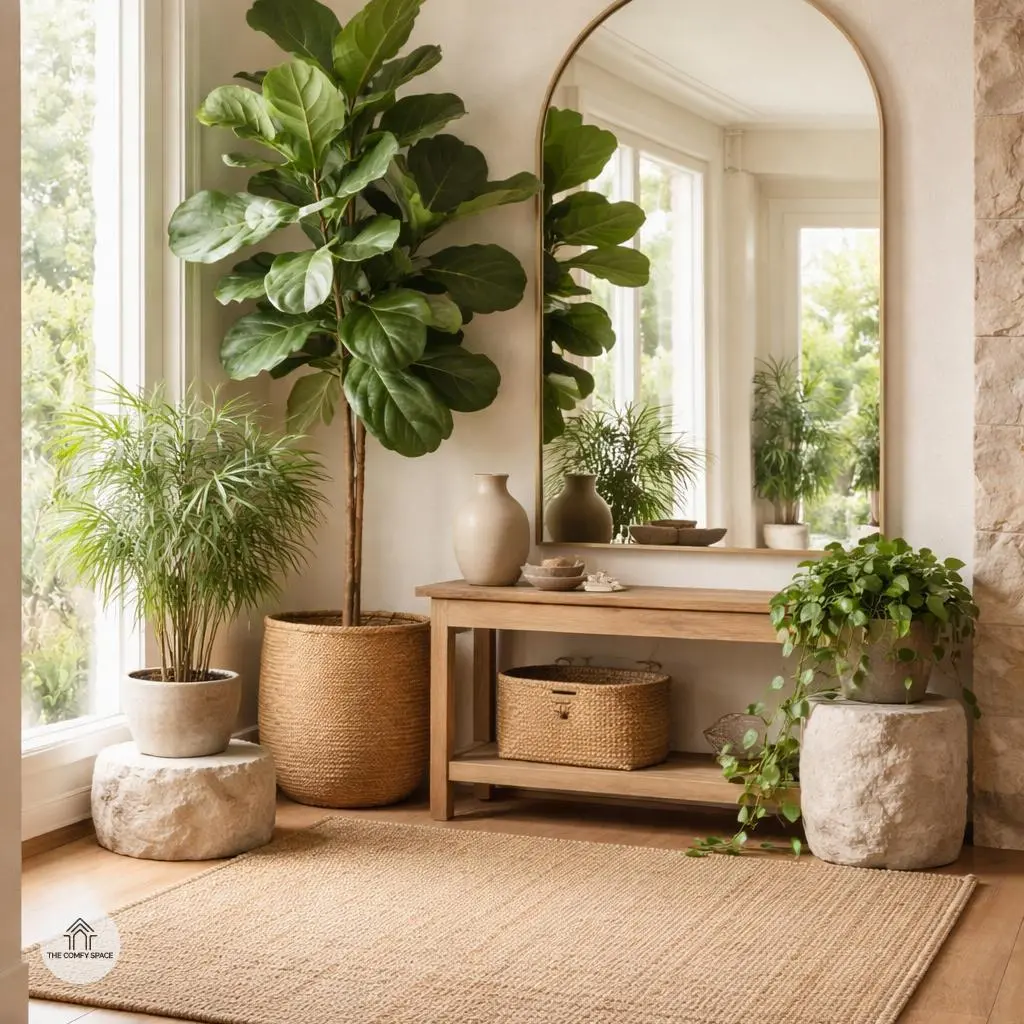 Combining Greenery with Other Entryway Decor