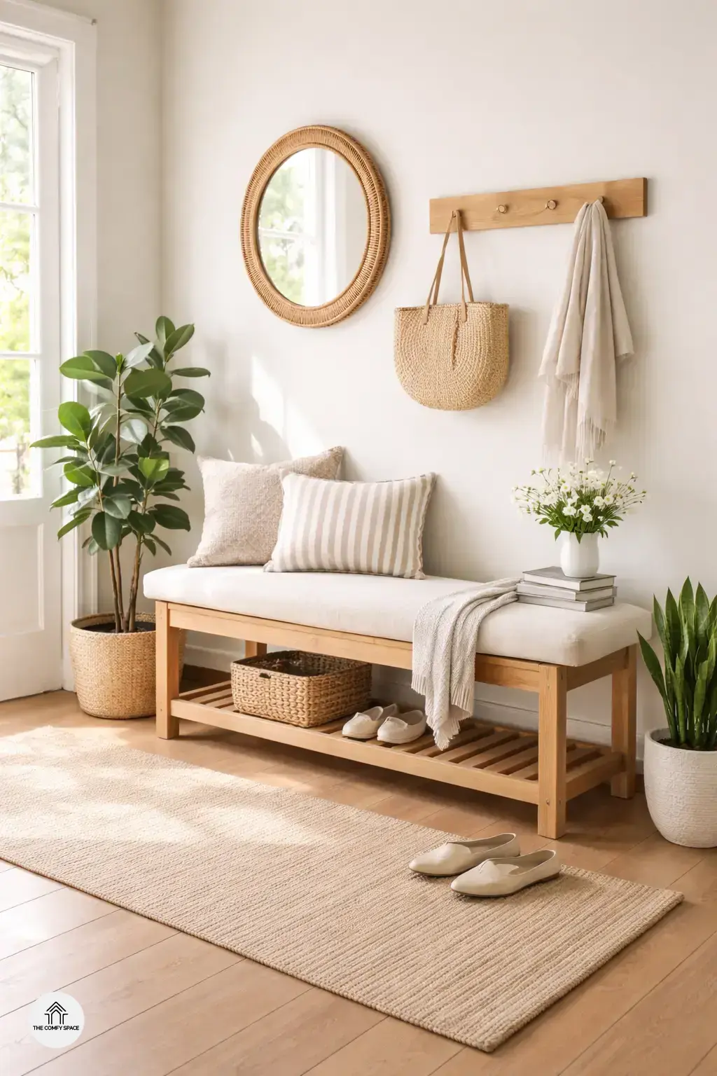Welcome Spring with a Cozy Entryway Bench