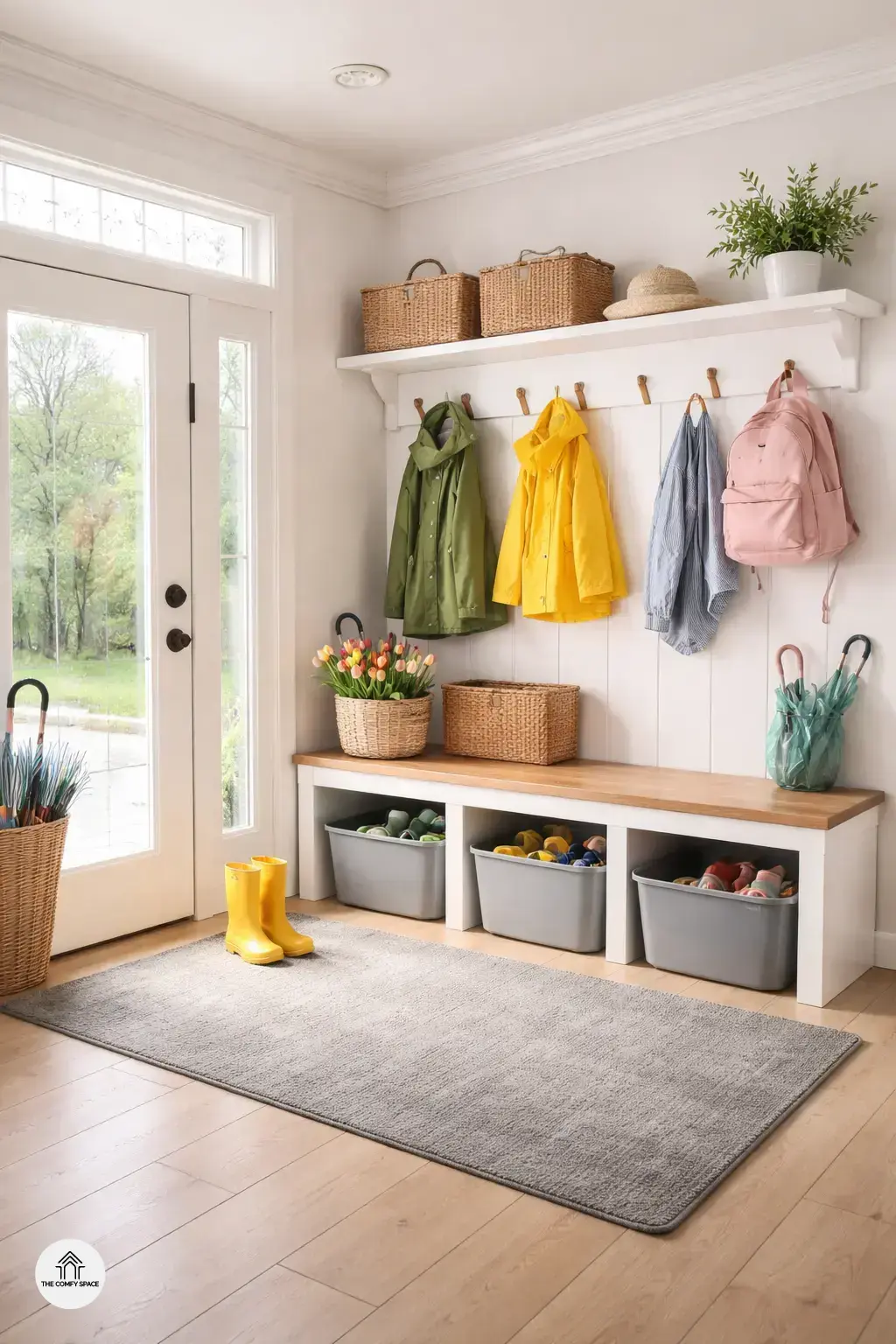 Welcome Spring Showers with Practical Entryway Storage